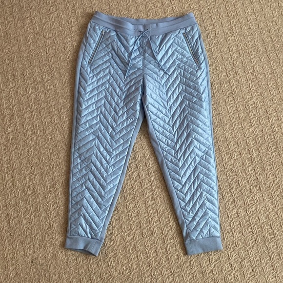 Athleta Apres Ski Down Quilted High Rise Jogger Pants in Heron Blue Sz 16 - Picture 6 of 10
